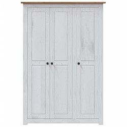 Avis vidaXL Garde-robe 3 portes Blanc 118x50x171,5cm Pin Assortiment Panama