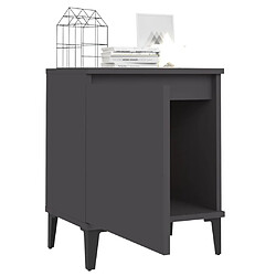 Avis vidaXL Table de chevet avec pieds en métal gris 40x30x50 cm