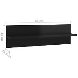 vidaXL Étagères murales 4 pcs noir brillant bois d'ingénierie pas cher