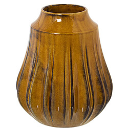 Vase Alexandra House Living Jaune Céramique Brillant 20 x 20 x 23 cm 