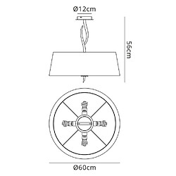 Luminaire Center Semi Plafonnier Ninette 4 Ampoules E27, chrome poli avec Abat jour noir