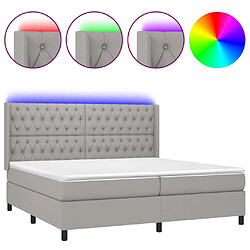 Sommier à lattes et matelas LED,Cadre à lattes de lit pour Adulte Gris clair 200x200 cm Tissu -MN64225