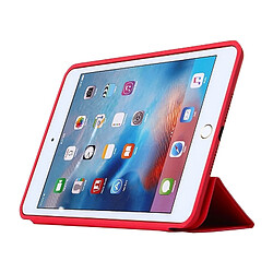 Wewoo Smart Cover rouge pour iPad mini 4 Étui en cuir de couleur unie à rabat horizontal avec support et fonction de veille / réveil pas cher