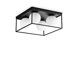 Ideal Lux Plafonnier Globe à 4 Lumières Noir Nombre d'ampoules : 4Puissance max par ampoule (W) : 28Ampoules incluses : NonIP : 20Hauteur en Cm : 21.5Longueur en Cm : 45.5Projection en Cm : 45.5Intensité variable