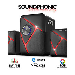 Advance kit ENCEINTES 2.1 SOUNDPHONIC RGB 11W RMS Bluetooth 5.0 rétro-éclairage RGB