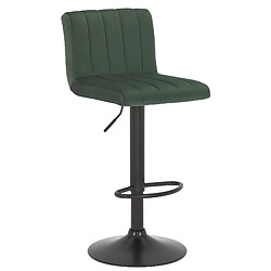 Decoshop26 Lot de 2 tabourets de bar pivotant hauteur réglable assise surpiqué en velours vert et métal noir 10_0004228