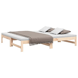 Avis Maison Chic Lit d'appoint 2x(90x190)cm,Lit coulissant Lit de repos Bois de pin massif -GKD28800