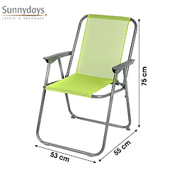 Avis Sunnydays Chaise de camping pliable - Vert anis