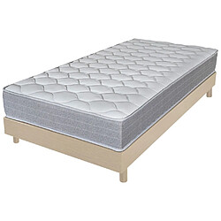 Ebac Matelas et sommier 90x190 Madere - Decokit - Soutien ferme - Sommier démonté - Chêne