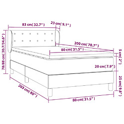 vidaXL Sommier à lattes de lit et matelas Rose 80x200 cm Velours pas cher