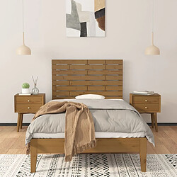 Avis Maison Chic Tête de lit scandinave,Meuble de chambre murale Marron miel 96x3x63 cm Bois massif de pin -MN12350