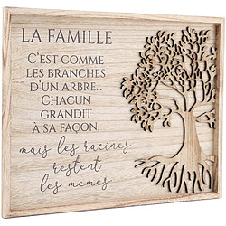 Sil Plaque décorative en bois de paulownia Citation 40 x 30 cm.