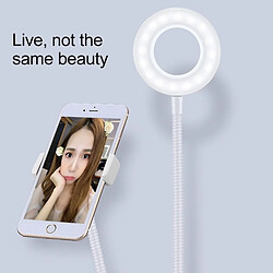 Avis Wewoo Lumière Selfie Clip Style Universal Support de téléphone portable Ring Light avec réglage de la en 3 couleurs, pour l'enregistrement en studio, diffusion en direct, Live Show, KTV, etc. Blanc