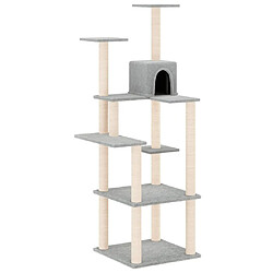 Arbre à chat avec griffoirs,niche pour chat en sisal Gris clair 153 cm -MN68118