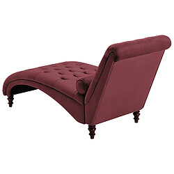 Beliani Chaise longue en velours bordeaux MURET pas cher