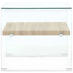 Avis vidaXL Table basse Clair 50x50x45 cm Verre trempé