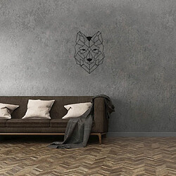 Acheter HOMEMANIA Décoration Murale Loup - Art Mural - pour Séjour, Chambre - Noir en Acier, 41 x 0,15 x 57 cm