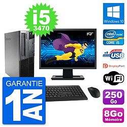 PC Lenovo M82 SFF Ecran 19" Intel i5-3470 RAM 8Go Disque 250Go Windows 10 Wifi - Occasion