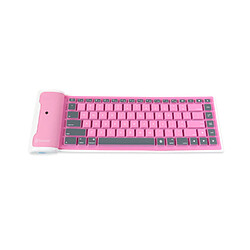 YP Select Clavier flexible sans fil Bluetooth étanche Roll Up Silicon rose