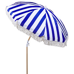 Acheter Beliani Parasol de jardin d 150 cm bleu et blanc MONDELLO