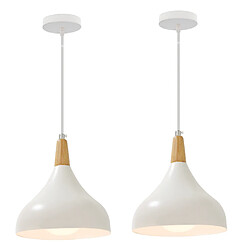 Stoex 2PCS Lampe Suspendue Moderne Suspension Luminaire Rétro Vintage Plafonnier Blanc D'Intérieur Nordique Pour Cuisine, Salle À Manger E27