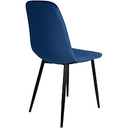 Acheter Decoshop26 Lot de 4 chaises de salle à manger design moderne en tissu velours bleu pieds en métal noir 10_0001825