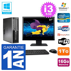 PC HP Compaq 8100 SFF Ecran 27" i3-530 RAM 16Go Disque 1To Graveur DVD Wifi W7 - Occasion