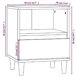 vidaXL Tables de chevet 2 pcs Blanc brillant 40x35x50 cm pas cher