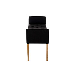 Avis Decoshop26 Banc banquette capitonné en tissu noir avec pieds en bois largeur 133cm BAN10010