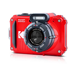 KODAK Pixpro Pack WPZ2 + 2 Batteries + 1 carte SD - Compact 16M Pixels, étanche à 15m, Anti-Choc, Video 720p, Ecran LCD 2,7 - Batterie Li-ion - Rouge - Rouge