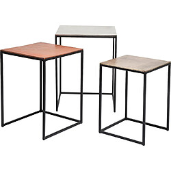 Karedesign Tables d'appoint loft Square Vintage set de 3 Kare Design