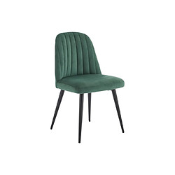 Acheter Vente-Unique Lot de 6 chaises en velours et métal noir - Vert - ELEANA