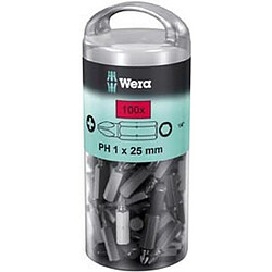 Wera Embout cruciforme PH 1/4'' grand pack, 25 mm de long, Dimensions : PH 2 