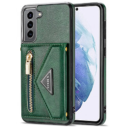 Coque en TPU + PU N.BEKUS avec béquille, porte-carte et dragonne vert noirâtre pour votre Samsung Galaxy S22 Plus 5G