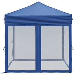 Avis vidaXL Tente de réception pliable avec parois Bleu 2x2 m