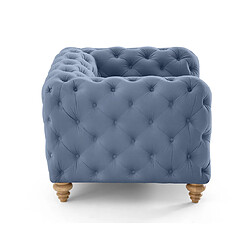 Lisa Design Walter - fauteuil chesterfield en velours - pieds bois