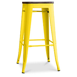 ICONIK INTERIOR Tabouret Stylix en Bois 76cm - Métal Jaune 