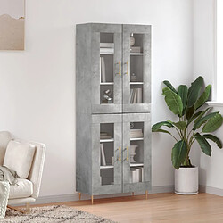 Maison Chic Buffet,Meuble de Rangement,commode pour salon,Cuisine Gris béton 69,5x34x180 cm Bois d'ingénierie -MN62186