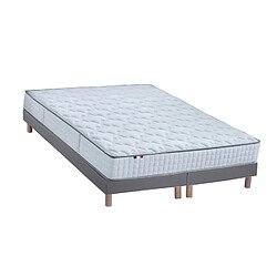 Idliterie Ensemble Matelas Ressorts COSMOS + Sommier - Made in France Ensemble Matelas Ressorts COSMOS + Sommier - Made in France Dimensions - 2x80 x 200 cm, Sommier - Gris chiné