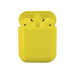 Universal I18 TWS Bluetooth 5.0 casque avec microphone auto-jumelage contrôle tactile casque Bluetooth sans fil jaune 