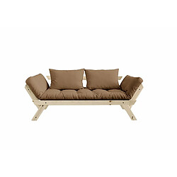 Inside 75 Banquette méridienne futon BEBOP pin naturel coloris mocca couchage 75*200 cm.