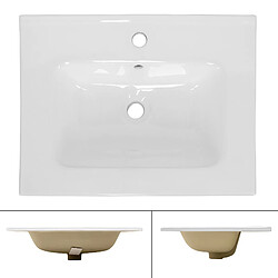 ML DESIGN MODERN LIVING Lavabo éncastre en céramique blanc vasque á poser rectangulaire 610x165x460 mm