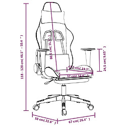 vidaXL Chaise de jeu avec repose-pied Noir et gris Similicuir pas cher