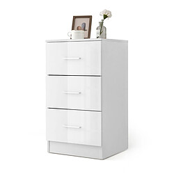 Helloshop26 Caisson de bureau meuble de rangement avec 3 tiroirs pour feuilles A4 lettre dossiers et documents blanc 20_0006492 