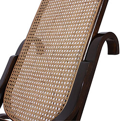 Decoshop26 Fauteuil à bascule rocking chair couleur noyer rotin FAB04001