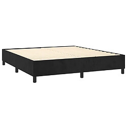 Avis vidaXL Sommier à lattes de lit avec matelas Noir 180x200 cm Velours