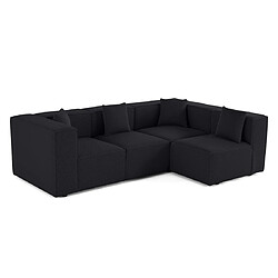 Lisa Design Arty - canapé modulable d'angle droit 5 places - en tissu mailles 3D Arty - canapé modulable d'angle droit 5 places - en tissu mailles 3D - Noir