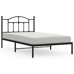 Maison Chic Lit adulte - Cadre de lit métal avec tête de lit,Structure du lit Contemporain pour chambre noir 107x203 cm -MN88680