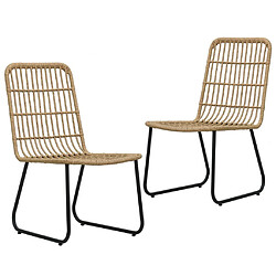 vidaXL Chaises de jardin lot de 2 Résine tressée Chêne