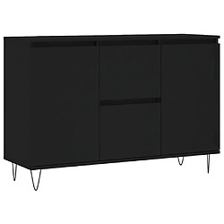 vidaXL Buffet noir 104x35x70 cm bois d’ingénierie